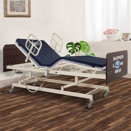 Medacure Standard Height Fixed Width Hospital Bed, Fully Electric Mahagony MC-SLB42MH